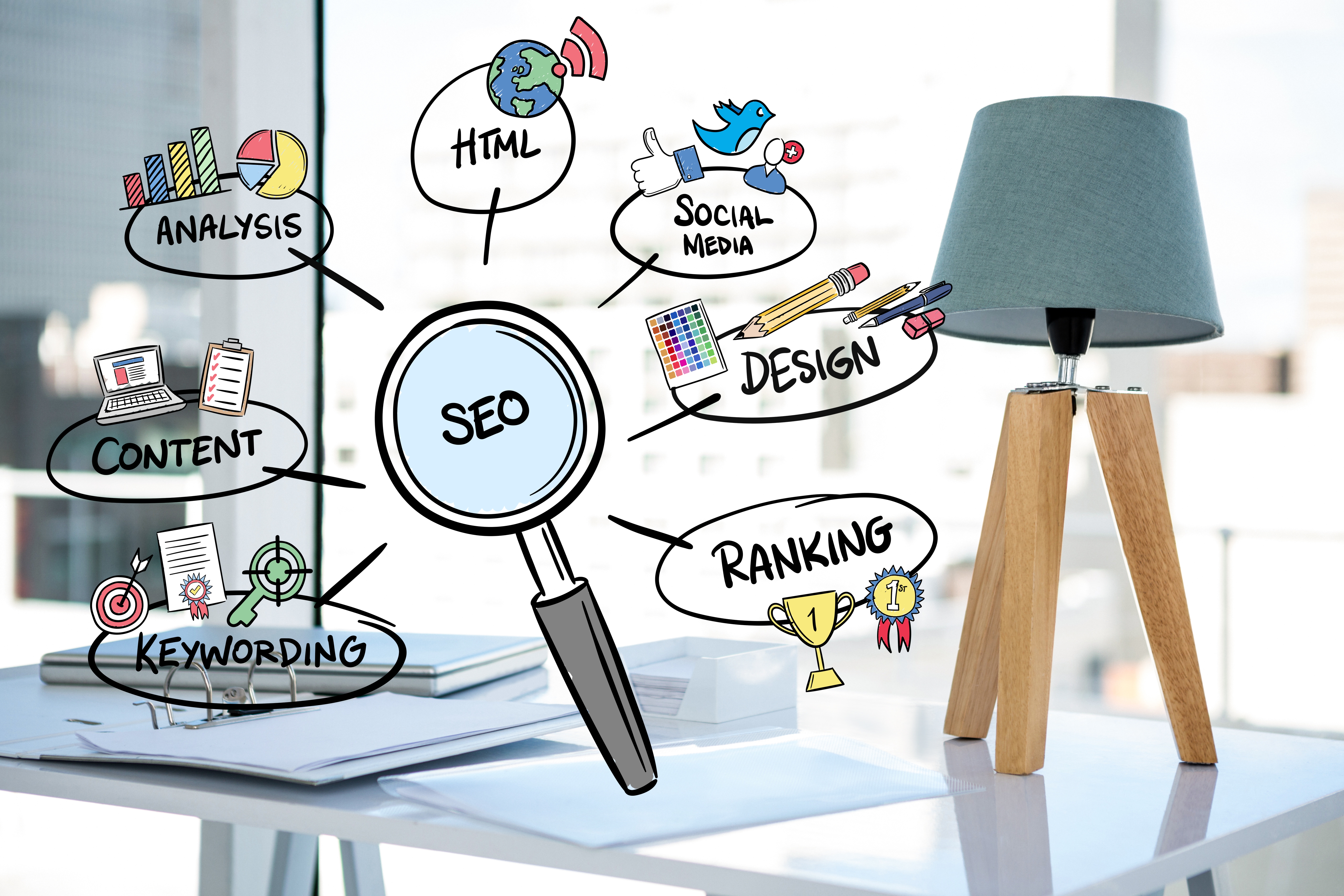 pictures showing what steps are necessary for seo after website desgining