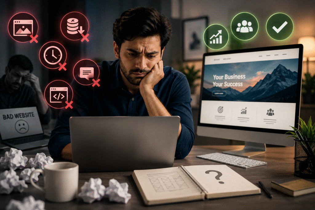 # How to Choose the Right Web Design Agency (Red Flags to Watch For) Picking a web design agency feels a lot like hiring someone you'll never actually see work. You brief them, you wait, and weeks later you get a website — good or bad, you're stuck with it. That's why so many businesses end up unhappy with the final product. They picked based on price or a flashy portfolio, without checking the things that actually predict whether an agency will deliver. Here's how to actually vet one before you sign anything. ## What a Good Agency Should Ask You First Before you even look at what an agency can build, notice what they ask you. A good agency wants to understand your business before pitching a solution. They should be asking things like - Who's your target customer, and what are they trying to do on your site - What's the goal — leads, sales, bookings, brand awareness - What's working (or not working) on your current site, if you have one - Who are your competitors, and what do their sites do well or badly If an agency skips straight to we'll build you a beautiful 5-page site for ₹X, without asking any of this, that's worth noticing. A website built without understanding your business usually looks fine and performs badly. ## Red Flags to Watch For 1. No real portfolio, or portfolio that doesn't match your industry. Anyone can show you five polished screenshots. Ask for live links you can actually click through — not just images. Check if the sites load fast, work on mobile, and actually look like something a real business uses today. 2. Price is dramatically lower than everyone else. A website that costs a third of what other agencies quote usually means one of three things templated design with no customization, work outsourced to someone with far less experience, or corners cut on things like mobile responsiveness and SEO basics. Cheap isn't always bad, but unusually cheap is almost always a compromise somewhere. 3. No mention of SEO at all. A website that looks great but isn't built with basic SEO in mind — clean URLs, proper headings, fast load times, mobile optimization — is a website nobody finds. If SEO doesn't come up until you ask, that's a gap. 4. Vague answers about timelines and ownership. Ask directly who owns the website once it's built Do you get the source files, hosting access, and admin login Some agencies quietly retain control, which means you're stuck coming back to them (and paying them) for even small changes later. 5. No process for revisions. Good agencies build in structured feedback rounds — usually 2-3 rounds of revisions at defined stages. If there's no clear process for how changes get handled, expect frustration halfway through the project. 6. They can't explain their tech stack in plain language. You don't need to understand code, but a good agency should be able to explain — in simple terms — whether they're building on WordPress, Shopify, or a custom platform, and why that's the right choice for your business. If the answer is confusing or evasive, that's worth pushing on. ## A Simple Checklist Before You Sign Before committing to an agency, go through this list - [ ] Have you seen 3-5 live websites they've actually built, not just images - [ ] Did they ask about your business goals before quoting a price - [ ] Is SEO (at least the basics) part of the package, not an upsell later - [ ] Is it clear who owns the website, domain, and hosting after launch - [ ] Do they have a clear revision process written into the agreement - [ ] Is there a supportmaintenance plan after launch, or does the relationship end at delivery - [ ] Can you talk to a past client, even briefly - [ ] Is pricing broken down (design, development, SEO, hosting) rather than one vague lump sum If an agency checks most of these boxes comfortably, you're in reasonably safe hands. If they get defensive or vague about two or more of these, that's a signal to keep looking. ## The Bottom Line A website is one of the few things in your business that works around the clock — it's often the first impression a potential customer gets. The agency you choose should feel less like a vendor you're negotiating with, and more like a team that understands what your business is actually trying to achieve online. At AIMS Digital, every website we build starts with understanding your business first — not a template. If you're evaluating agencies right now, feel free to reach out and we'll walk you through exactly how we'd approach your project.